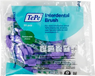 Produktbild von 20-Pack TePe Interdentalbürsten Original Lila, ISO-Größe 6, 1,1mm, Reinigung der Zahnzwischenräume