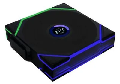 Zdjęcie produktu dla Lian Li Uni Fan TL120 LCD Reverse Blade Wireless, Wentylator, 12 cm, Czarny