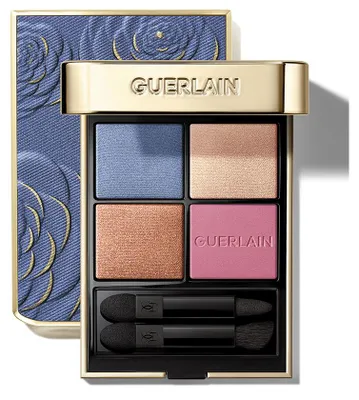 Obrázok produktu pre Guerlain Ombres G, Pevné, Kovová, Dymový, Vyhladenie, Viacfarebný, Denim Blossom, 4 farba/farieb, Kovová, Žiarivá, Trblietky, Matte