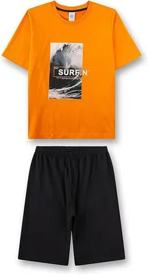 Produktbild von Sanetta kurzer Jungen Schlafanzug Surfer orange Gr.188