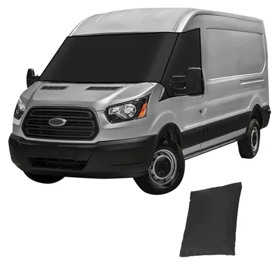 Produktbild von Frontscheibenabdeckung für Ford Transit Custom 2012-2024, schwarz, 600D wasserdicht, Sonnenschutz, Allwetterschutz