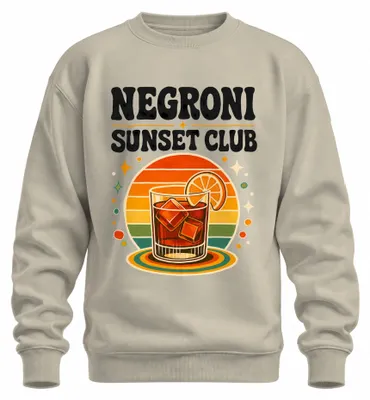 Obrázek produktu pro oni Sunset Club, bar s koktejly, nápoj, aperitiv, retro, mikina, svetr, přírodní barva, velikost S