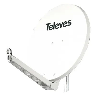 Produktbild von Televes S85QSD-W, 10,7 - 12,75 GHz, 39,5 dBi, Grau, Weiß, Aluminium, 85 cm, 850 mm
