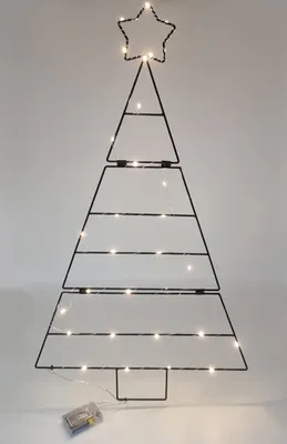 Image de Arbre en métal éclairé à suspendre - noir - env. 83x48 cm