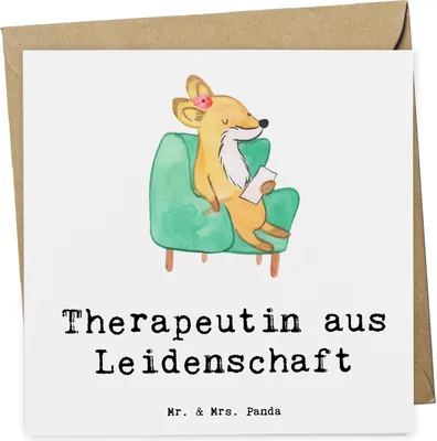 Produktbild von Mr. & Mrs. Panda Grußkarte Therapeutin Leidenschaft - Weiß - Geschenk, doppelkarte, Klappkarte, Glückwunschkarte, anlasskarte, faltkarte