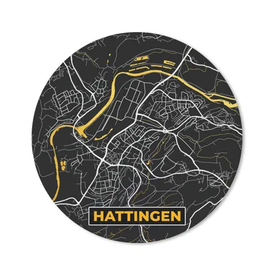Produktbild von MuchoWow® Mauspad Mousepad Schwarz und Gold - Stadtplan - Hattingen - Deutschland - Karte 50x50 cm - Mousepads - Maus Mat - Pad - Mausunterlage - Vinyl