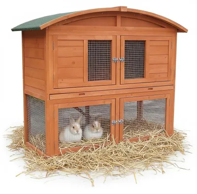 Image de Cage en bois pour petits animaux, dimensions : 120 x 56 x 98 cm