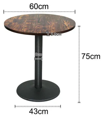 Image de Table bistrot - Table bar - Ronde - Plateau en MDF - Structure métallique - Ø 60 x 75 cm - Pour 2 personnes - Couleur 3
