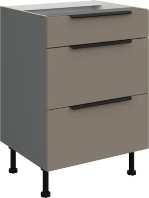 Image de Meuble à tiroirs LUNARA - largeur 60 cm, beige foncé / anthracite