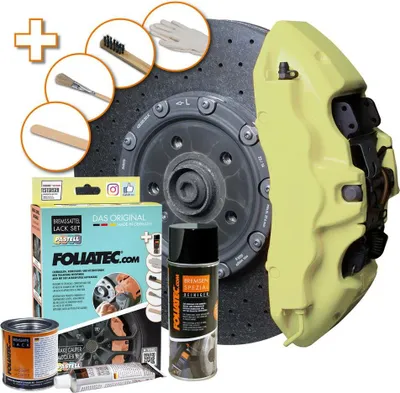 Produktbild von FOLIATEC 2221 Bremssattellack Farbe Spray Set Gelb Neon 400 125 50ml