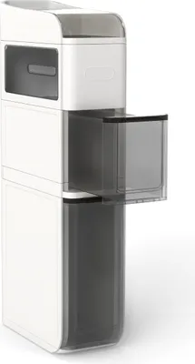 Image de Meuble de salle de bain mince avec 2 tiroirs, boîte à mouchoirs, blanc