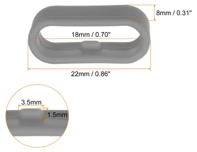 Produktbild von 10 Stš¹ck Uhrenarmband-Schlaufen aus Silikon, Ersatz-Schnellverschlussringe aus Silikon, Uhrenhalter Keeper fš¹r 18mm breites Uhrenarmband, Grau