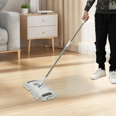Zdjęcie produktu dla Mop przemysłowy ze stali nierdzewnej o długości 55 cm z teleskopowym uchwytem