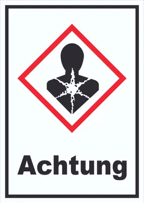 Produktbild von Schild Gesundheitsgefahr Achtung Sensibilisierung der Atemwege hochkant A5 (148x210mm)