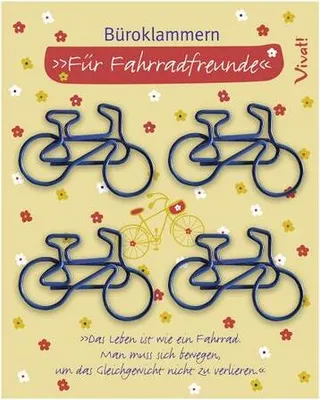 Produktbild von 4er-Set Büroklammern 'Fahrradfreunde'