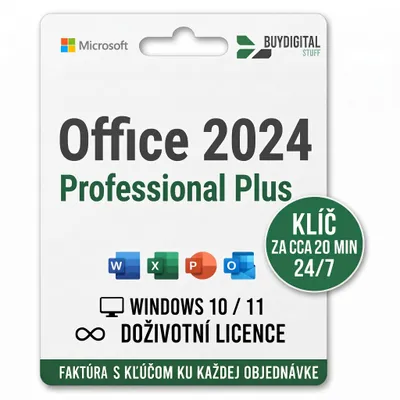 Obrázok produktu pre Microsoft Office 2024 Professional Plus, licenčný kľúč na stiahnutie, 1 PC, Windows 10/11, doživotná licencia, faktúra