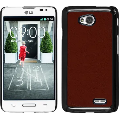 Produktbild von PhoneNatic Case kompatibel mit LG L70 - Hülle braun Lederoptik Hard-case + 2 Schutzfolien