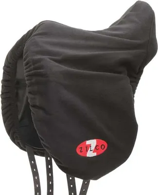 Produktbild von Sattelschoner aus dickem Polarfleece, dehnbar mit Gummiband für individuelle Passform, Schwarz