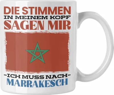 Produktbild von Trendation - Marrakesch Tasse Urlaub Heimat Geschenk Spruch Marokko Geschenkidee (Weiß)