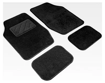 Produktbild von Universal Fußmatten-Set für Autos, 4-teilig, Allwettermatten, schwarze Schutzmatten