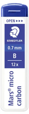 Produktbild von STAEDTLER Mars micro 250 Mine für Druckbleistift Dose mit 12 Minen, 0.7 mm, B