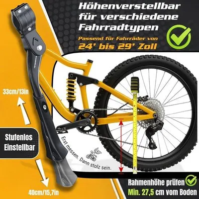 Produktbild von Famanu Fahrradständer Extra stabil für Hinterrad, Tragkraft bis 35 kg, geeignet für MTB und E-Bike – Schwarz