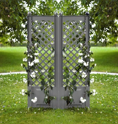 Produktbild von KHW Spalier / Rankgitter Kunststoff 43x140cm 2-er Set grau