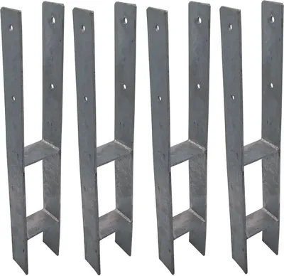 Produktbild von 4er Set H-Anker Pfostenträger feuerverzinkt 101 / 600 mm H-Träger Pfostenanker