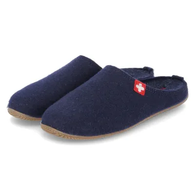 Produktbild von Living Kitzbühel Pantoffel Filz Schweizer Kreuz Nachtblau Größe EU 45 Normal