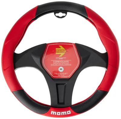 Immagine prodotto di Momo SWC016BR TUNING Coprivolante Antiscivolo Ø38-39cm Nero/Rosso Coprivolante