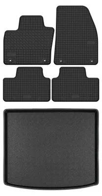 Productafbeelding van Rubberen automatten + kofferbakmat voor Volvo XC40 vanaf 2017 (SUV) – 5-delig, zwart, op maat – Wielganizator