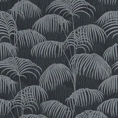 Immagine prodotto di Carta da parati tessile palme Profhome 961984-GU goffrato nero grigio opaco 5,33 m2