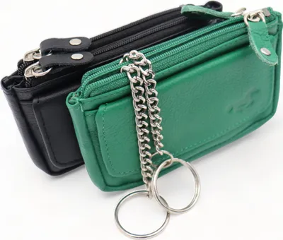 Produktbild von Safekeepers Schlüsseletui mit RFID Schütz - Schlüsselmappe - Schlüsseltasche - schlüsselmäppchen - Schlüsseletui Leder- Herren- Damen leder – schwarz und grün