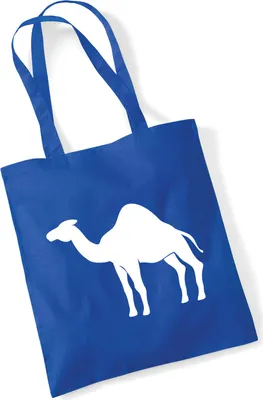Produktbild von Huuraa Jutebeutel Dromedar Kamel Silhouette 10 Liter Bright Royal Baumwolle Tasche Geschenkidee