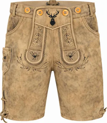 Produktbild von PAULGOS Kinder Trachten Lederhose Kurz - KK2 - Echtes Leder - in 2 Farben erhältlich -Größe 86 - 164