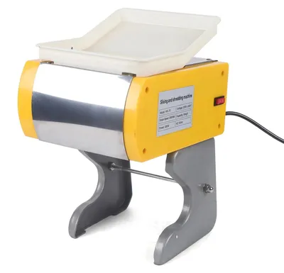 Image de Trancheuse et hachoir électrique - Appareil de table 300 W - 50 kg/h - 200 tr/min - Lames en acier inoxydable - 220–240 V, 50 Hz - Jaune