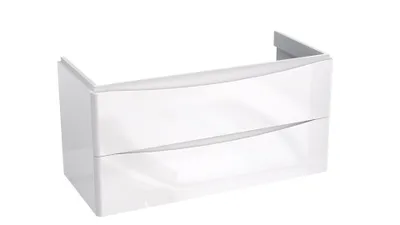 Obrázok produktu pre Závesná skrinka pod umývadlo s 2 zásuvkami, biela, vysoký lesk AUSTIN 104 x 50 x 46 cm Kúpeľňová skrinka