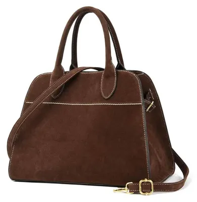 Immagine prodotto di Travistar tote bag in pelle scamosciata, borsa retrò, grande, in ecopelle, tracolla staccabile, ideale per il lavoro, la scuola e lo shopping.