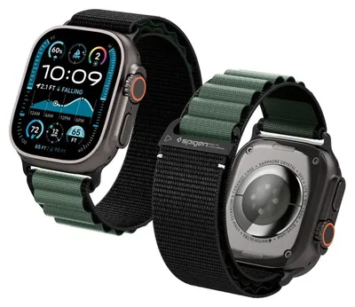 Obrázok produktu pre Spigen WBF1, Skupina, Smartwatch, Čierna, Zelená, Apple, Apple Watch Ultra 3 (49mm) Apple Watch Ultra 2 (49mm) Apple Watch Ultra (49mm), Textil