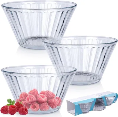 Obrázek produktu pro Skleněné misky - Sada 3 ks - Vhodné do myčky - Sklo - Dezertní misky průhledné 270ml