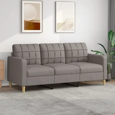 Image de ZMH Canapé 3 places taupe 180 cm Tissu