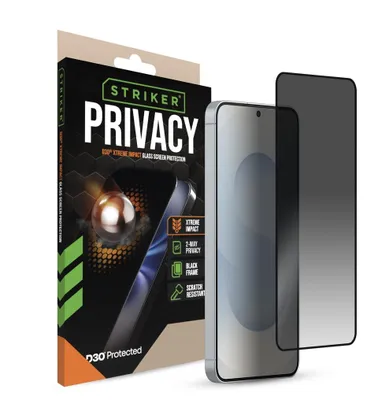 Image de Striker Xtreme Impact Privacy Verre de protection trempé pour Samsung Galaxy S24 - Compatible avec les coques - Noir