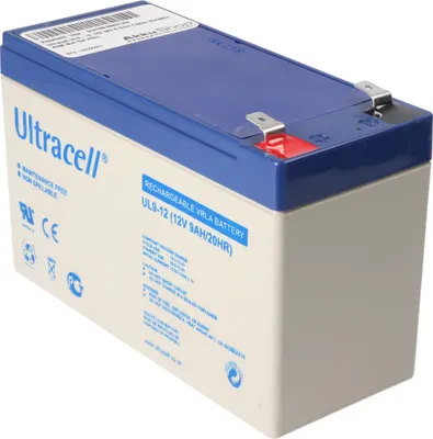 Produktbild von Ultracell UL9-12 12V 9Ah 6,3mm Faston Bleiakku AGM Blei Gel Akku