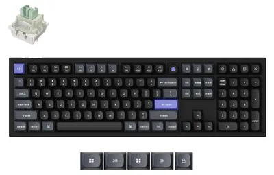 Produktbild von Keychron Q6 HE Kabelgebundene Hall-Effekt-Tastatur, Schnellauslöser-Magnetschalter, Hot-Swap-fähig, 8000 Hz Polling-Rate, Full-Size Layout, Aluminium, Custom RGB für Mac, Windows, Linux, Schwarz