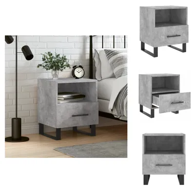 Image de vidaXL Table de nuit gris béton 40x35x47,5 cm Bois composite - Tables de chevet