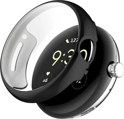 Produktbild von Strap-it Stoßdämpfende TPU-Schutzhülle - weiche Hülle, geeignet für die größere Google Pixel Watch 3 - 45 mm (schwarz)