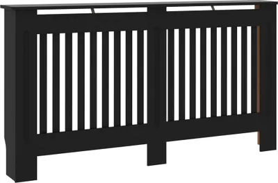 Produktbild von Heizkörperverkleidung Schwarz 152x19x81,5 cm Holzwerkstoff