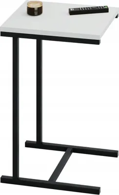 Zdjęcie produktu dla Stolik pomocniczy boczny kawowy przystawny pod laptopa metalowy czarny loft