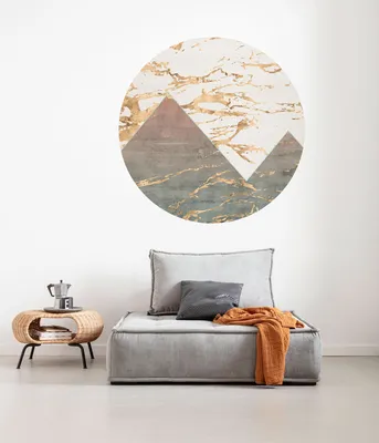 Produktbild von Komar Vlies Fototapete rund und selbstklebend "Precious Peaks" - Größe: 125 x 125 cm (Breite x Höhe) - 1 Stück