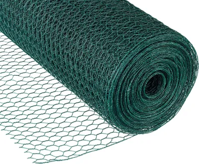 Produktbild von DEL 6-Eckdrahtgeflecht, kunststoffummantelt grün - 13 x 500 mm, 10 m Rolle